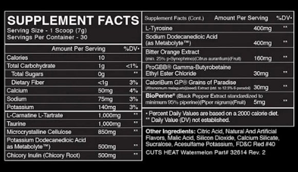 BlackMarket Cuts Heat Stim-Free Thermogenic Fat Burner Pre-Workout|Pre Workout|Mass For Life|