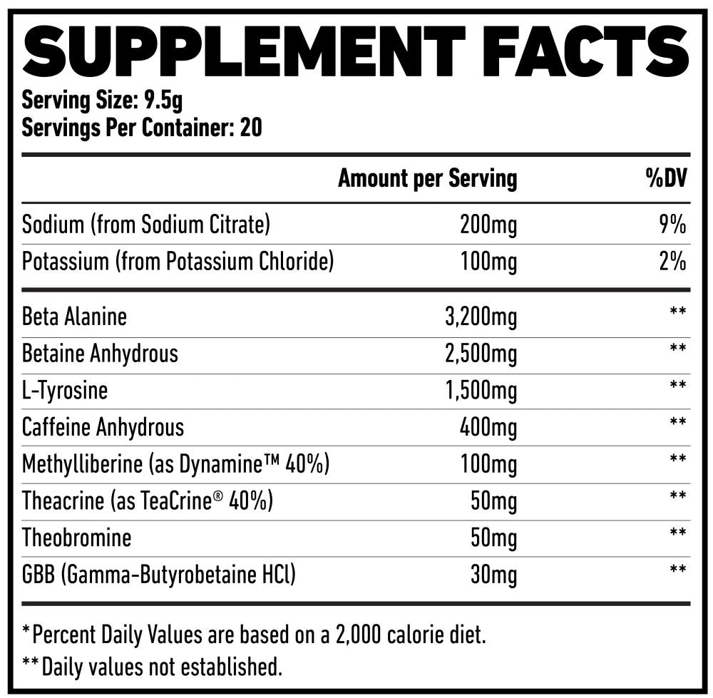 Axe & Sledge DBAP | Extreme High Stim Preworkout fact