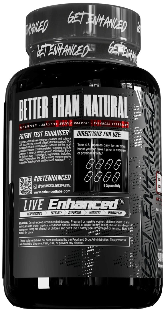 Enhanced Labs Black Ox High Potency 240 Caps|Test Booster|Mass For Life|