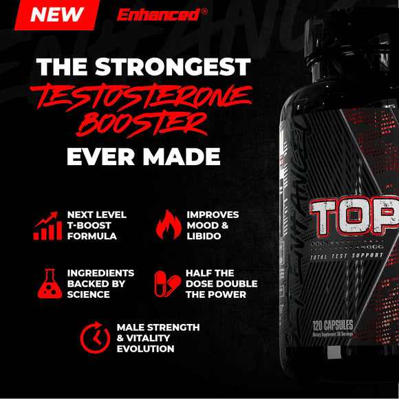 Enhanced Labs Top T 120 Capsules|Test Booster|Mass For Life|