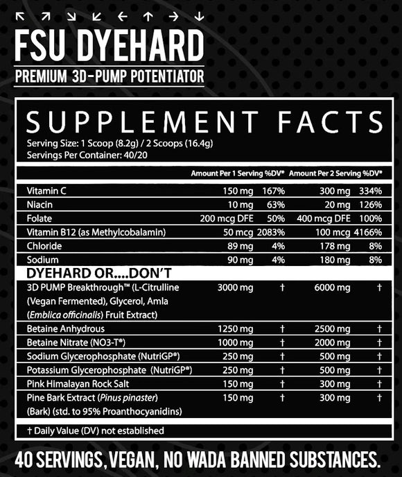 Inspired Nutraceuticals FSU Dyehard Non-Stim Pre-Workout|Pre-Workout|Mass For Life|