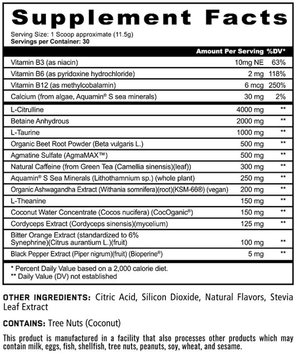 Panda Supps Fierce Natural Pre-Workout 30 servings|Pre-Workout|Mass For Life|