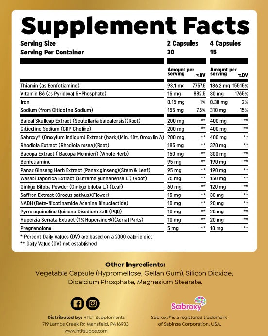 HTLT Supps G Focus Limitless 60 Capsules|Memory|Mass For Life|