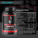Gorilla Mind, Advanced Nootropic, Stim Based Formula 150 Capsules|Memory|Mass For Life|