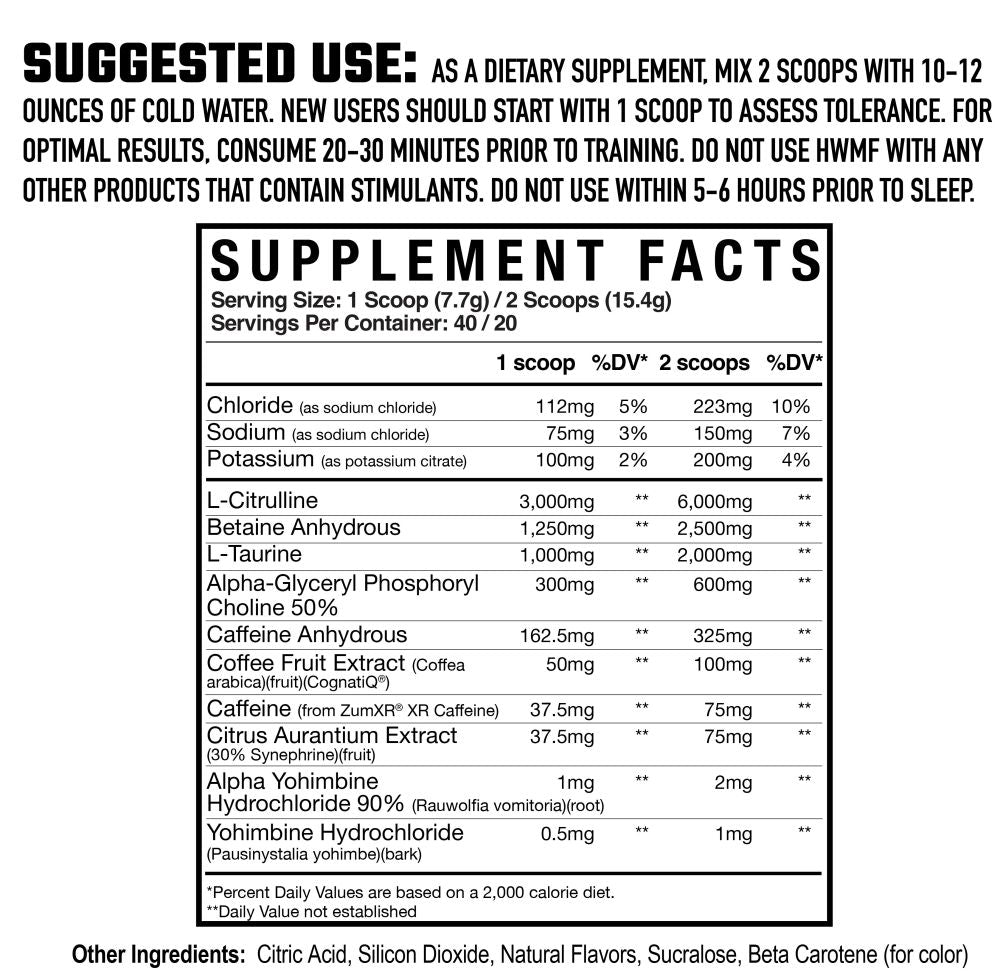 Axe & Sledge HWMF | High-Stimulant Pre-Workout facts