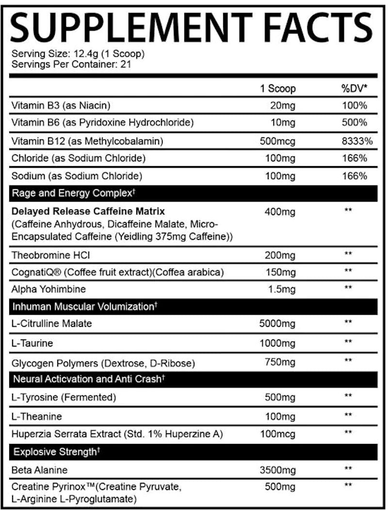 AfterDark Supplements Inhuman Pre-Workout act