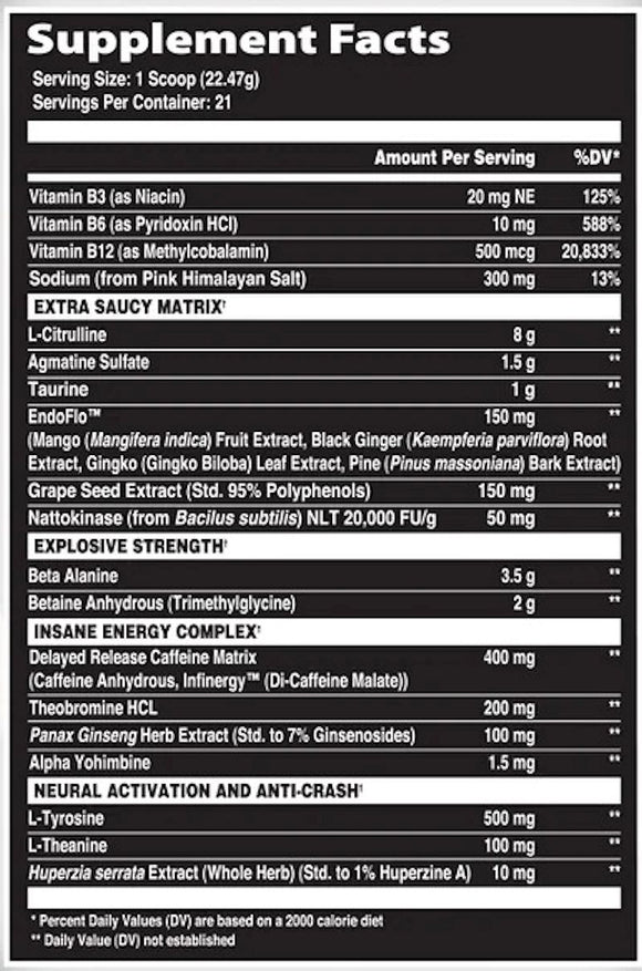 AfterDark Inhuman Extra Saucy X Pump Sauce Pre-Workout (Copy)|Pre-Workout|Mass For Life|