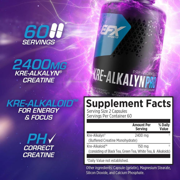 EFX Sports Kre-Alkalyn Pro|Muscle Pumps|Mass For Life|