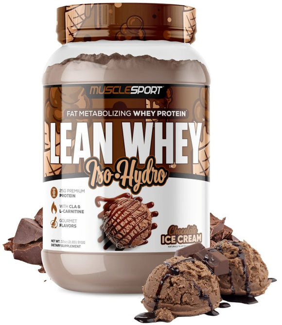 MuscleSport Lean Whey Iso-Hydro Vanilla Ice Cream 2 lbs|Protein|Mass For Life|