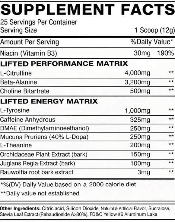 MuscleSport Lifted High Energy Pre-Workout|Pre Workout|Mass For Life|