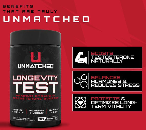 Unmatched Longevity Test 180 Caps|Test Booster|Mass For Life|