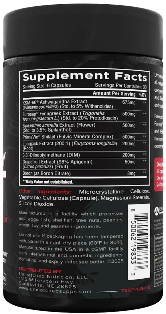 Unmatched Longevity Test 180 Caps|Test Booster|Mass For Life|