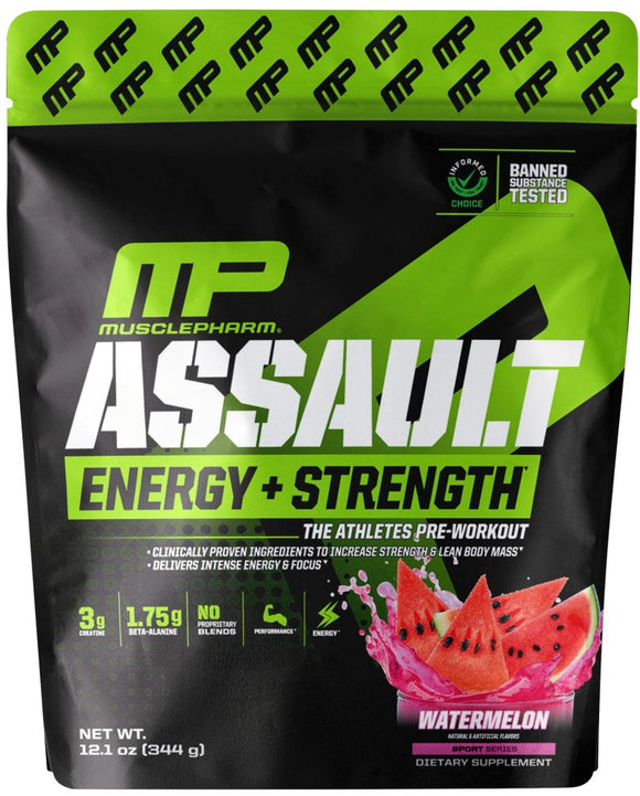 MusclePharm, Assault Energy + Strength 30 servings|Pre-Workout|Mass For Life|