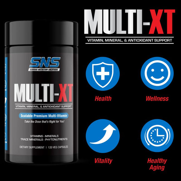 SNS Serious Nutrition Solutions Multi XT 120 Veg Capsules|Multi Vitamin|Mass For Life|