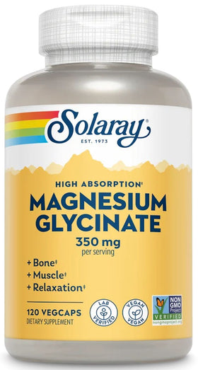 Solaray Magnesium Glycinate 120 Caps|Recovery|Mass For Life|