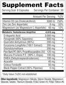 Metabolic Nutrition MetaTest 240 Capsules|Test Booster|Mass For Life|
