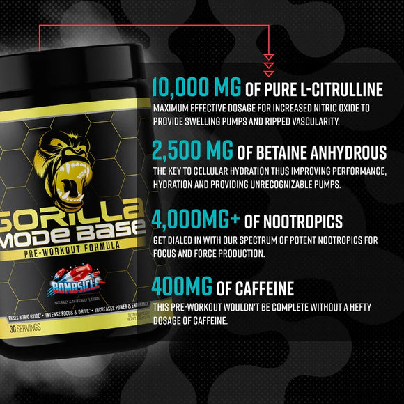 Gorilla Mind Gorilla Mode Base|Pre Workout|Mass For Life|