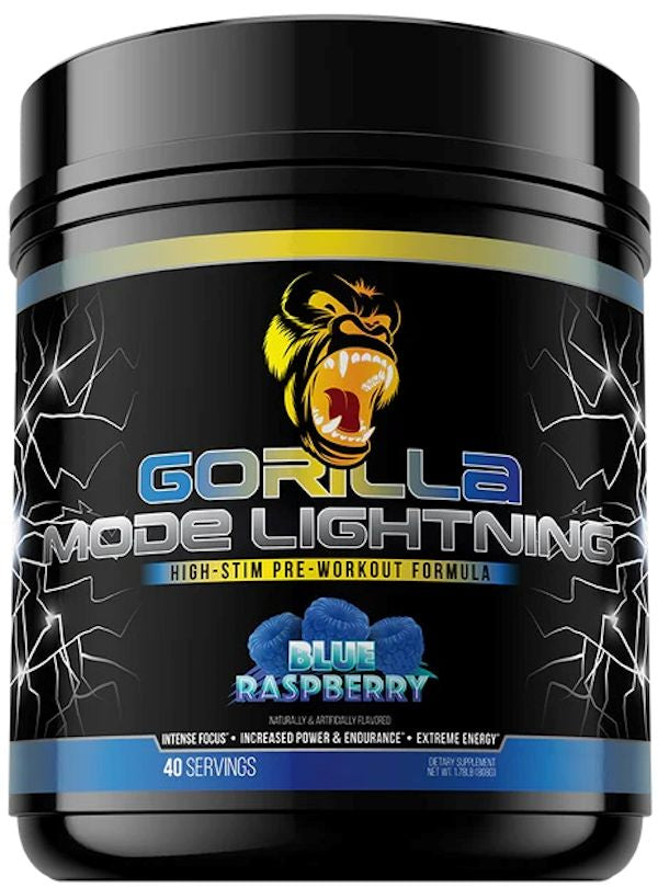 Gorilla Mind Mode Lightning Pre Workout blue