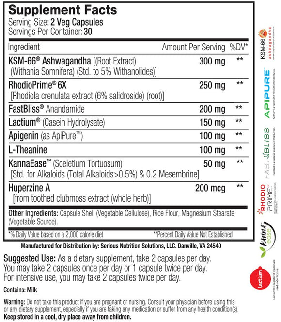 SNS Serious Nutrition Solutions Mood Support XT|Stress Aid|Mass For Life|