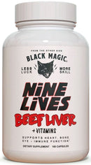 Black Magic Supply Nine Lives Beef Liver+ Vitamins 160 Capsules|Muscle Builder|Mass For Life|