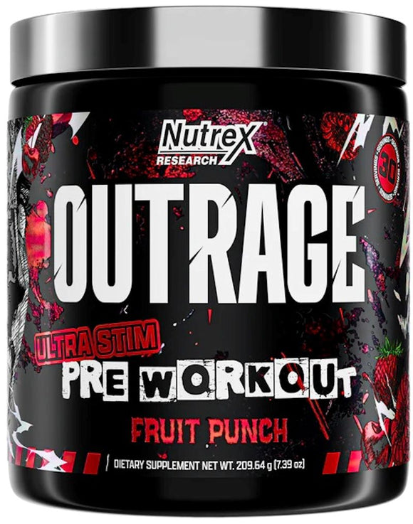 Nutrex OUTRAGE | Ultra Stim Pre-Workout|Pre Workout|Mass For Life|