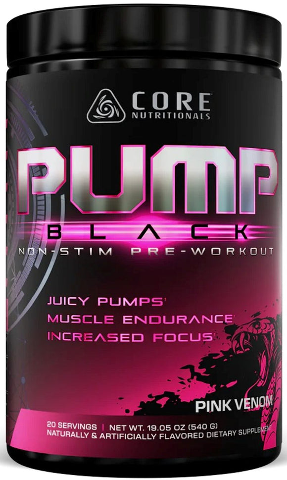 Core Nutritionals Pump Black Pre-Workout Non-Stim|Muscle Pumps|Mass For Life|