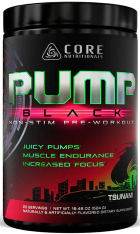 Core Nutritionals Pump Black Pre-Workout Non-Stim|Muscle Pumps|Mass For Life|