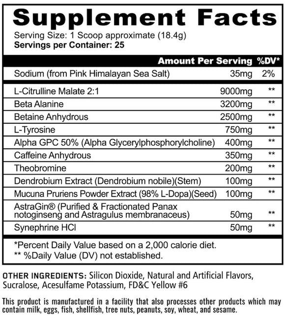 Panda Supps Pandamic Extreme Pre-Workout 25 Servings