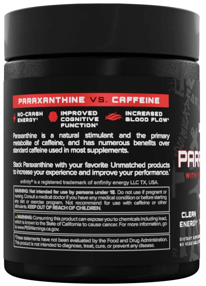 Unmatched Supps Paraxanthine 60 Capsules|Mass For Life|Pre Workout