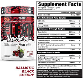 MuscleSport PreLean Revolution, Fat Burner Pre-Workout, 30 Servings|Pre Workout|Mass For Life|