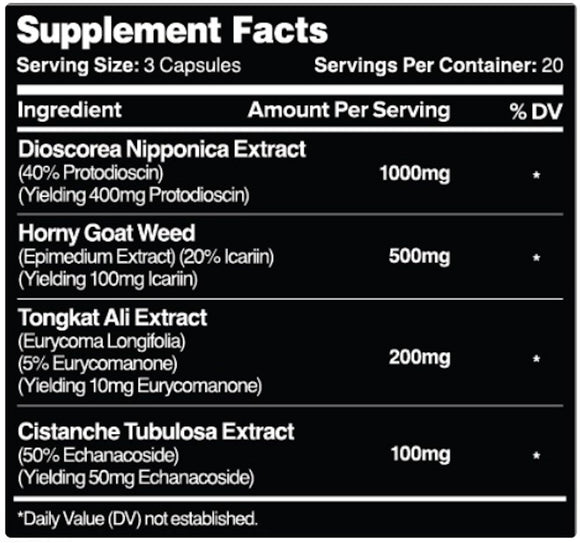 Leviathan Nutrition Primal 60 Caps|Test Booster|Mass For Life|
