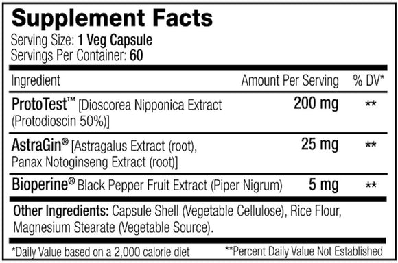 SNS Serious Nutrition Solutions ProtoTest XT - 60 Capsules|Test Booster|Mass For Life|