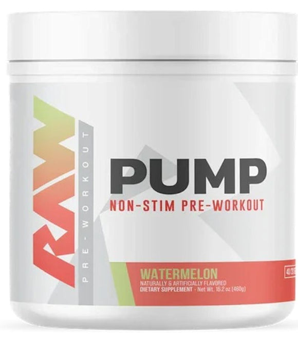 RAW Nutrition Pump Non Stim Pre-Workout | 40 servings Watermelon (Copy)|Pre-Workout|Mass For Life|