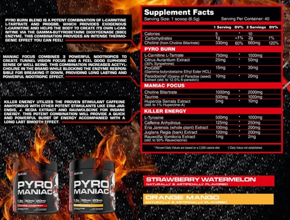 Killer Labz, Pyro Maniac, Fat Burner, Pre-Workout