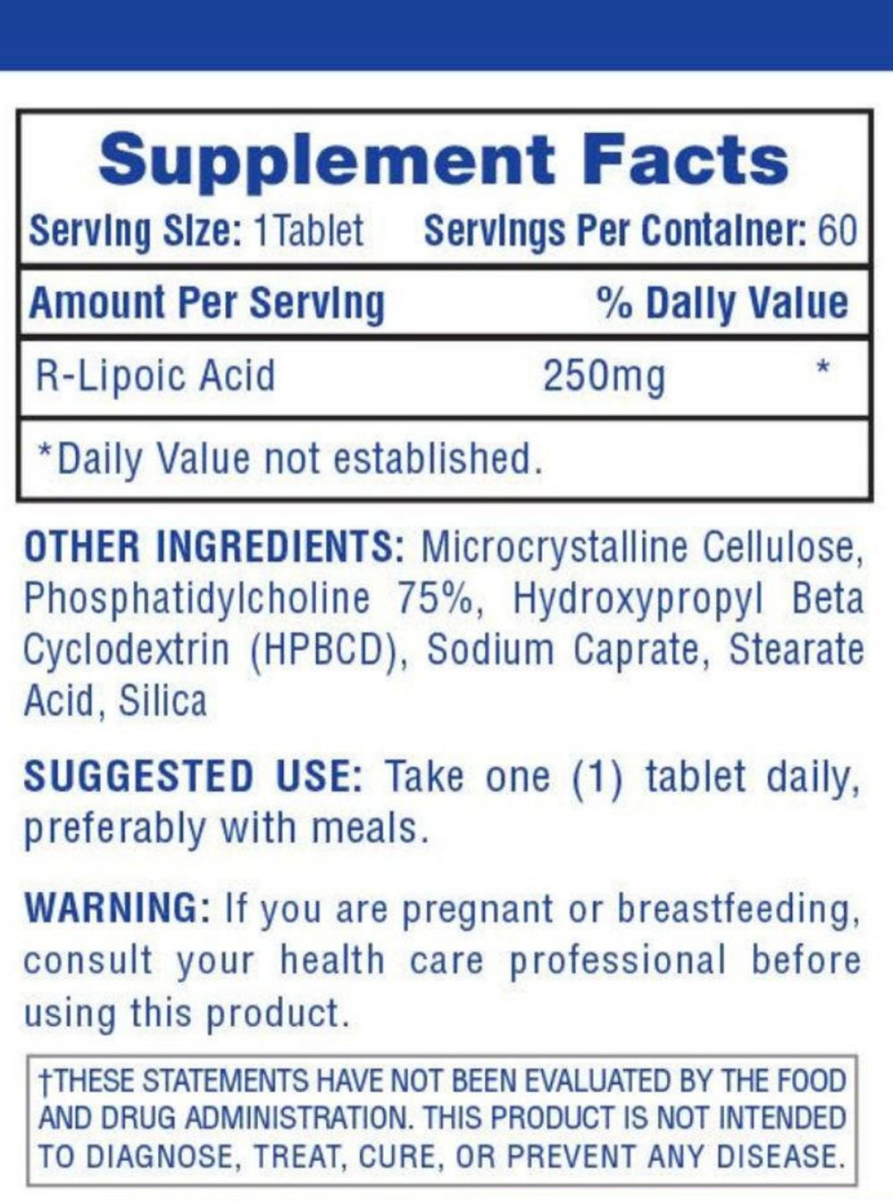 Hi Tech Pharmaceuticals R-ALA R-Lipoic Acid|Sugar Control|Mass For Life|