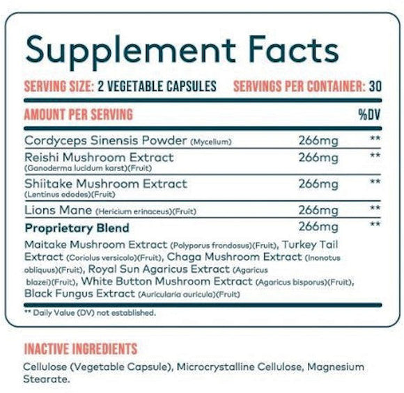 Revive 10X Mushroom Complex 60 Veg-Caps|Immune Health|Mass For Life|