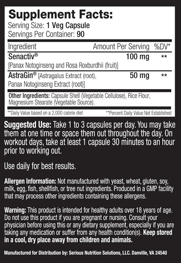 SNS Serious Nutrition Solutions Senactiv XT|Muscle Growth|Mass For Life|