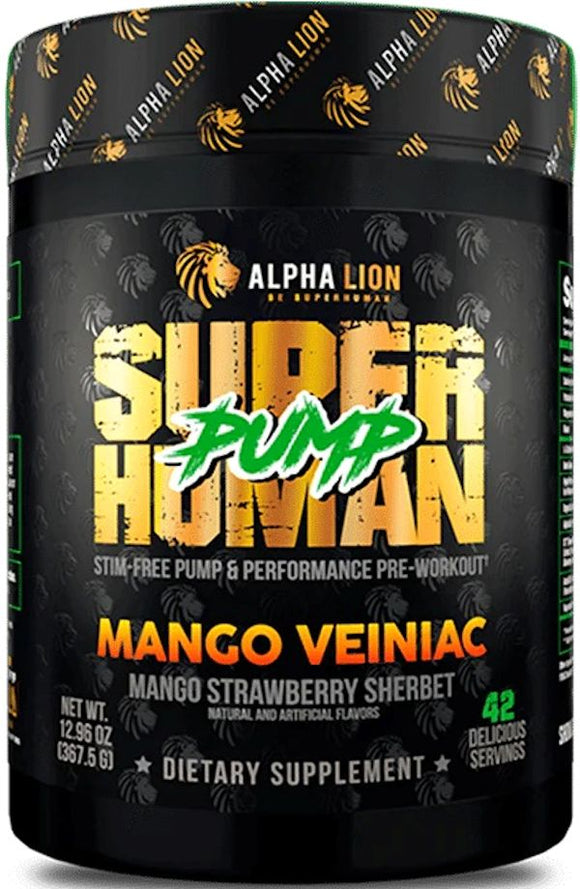 Alpha Lion SuperHuman Pump Stim-Free Pumps & Performance|Pre Workout|Mass For Life|