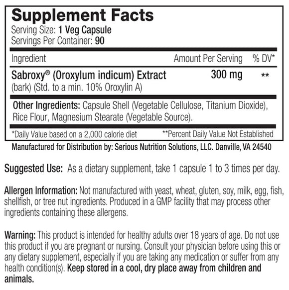 SNS Serious Nutrition Solutions Sabroxy XT (300 Mg per cap)