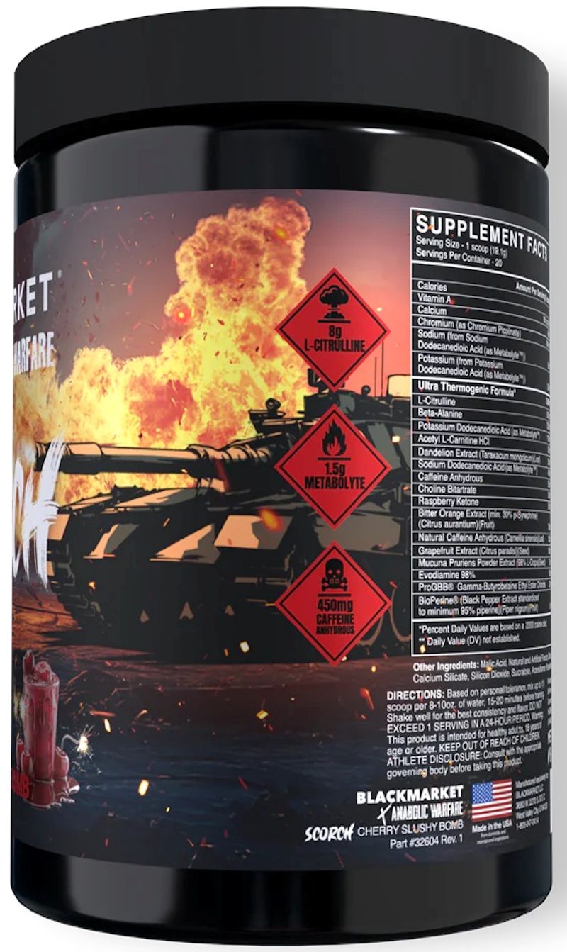 BlackMarket x Anabolic Warfare SCORCH|Mass For Life|Pre Workout