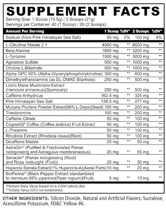 Panda Supps Skull Pre Workout 40 servings|Pre Workout|Mass For Life|