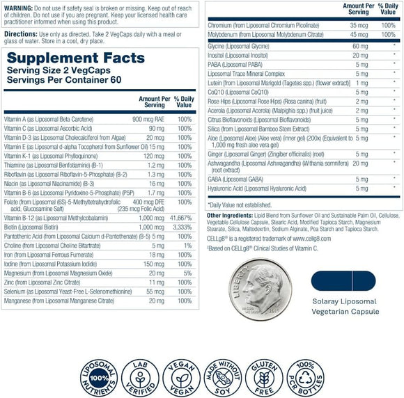 Solaray Women's Liposomal Multivitamin 120 VegCaps|Multi Vitamin|Mass For Life|
