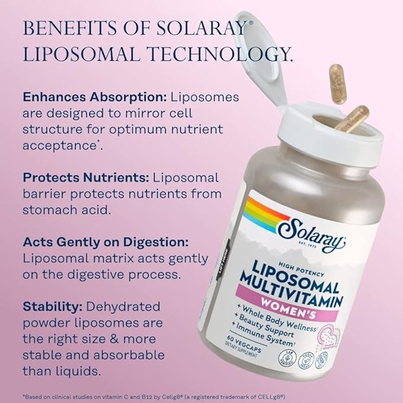 Solaray Women's Liposomal Multivitamin 120 VegCaps|Mass For Life|Multi Vitamin