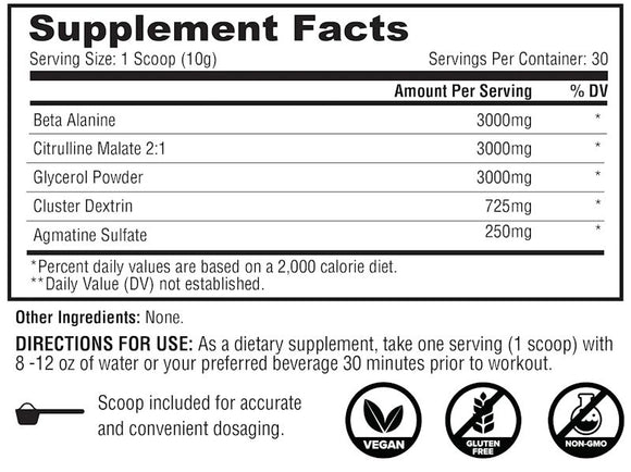 Metabolic Nutrition Stim Free Pump Pre-Workout|Pre Workout|Mass For Life|