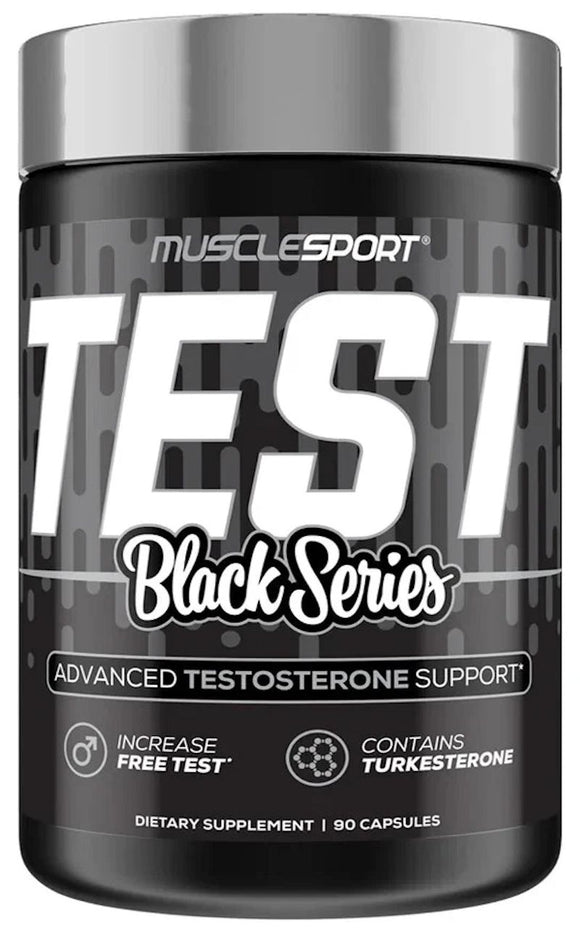 MuscleSport TEST BLACK 90 Caps Natural Testosterone Booster|Test Booster|Mass For Life|