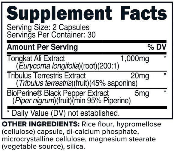PrimaForce Tongkat Ali Complex 60 Capsules|Test Booster|Mass For Life|