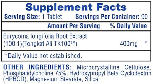 Hi-Tech Pharmaceuticals Tongkat Ali 100:1 90 Tablets|Muscle Builder|Mass For Life|