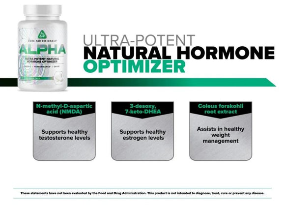 Core Nutritionals Alpha Ultra-Potent Natural  Veg-Capsules|D-Aspartic Acid|Mass For Life|
