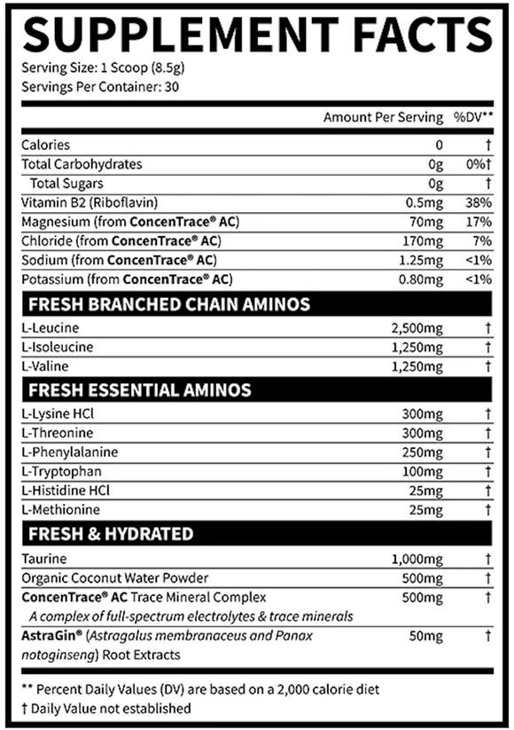 Fresh Supps Fresh Amino 30 Servings|BCAA|Mass For Life|