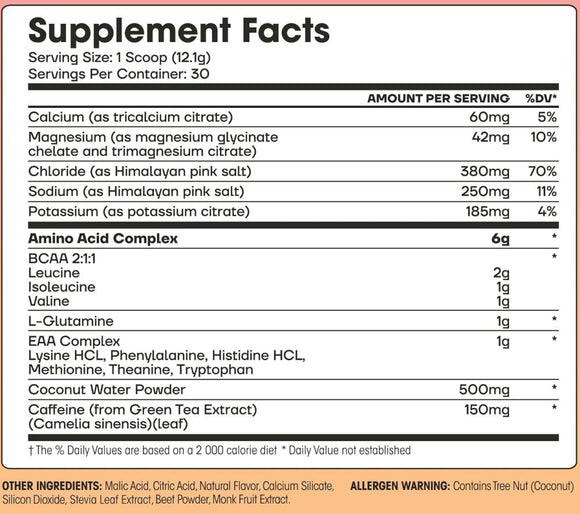 Fit & Lean Amino Hydration Plus Energy, Pre Workout EAA, Glutamine, |BCAA|Mass For Life|